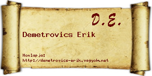 Demetrovics Erik névjegykártya
