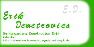erik demetrovics business card